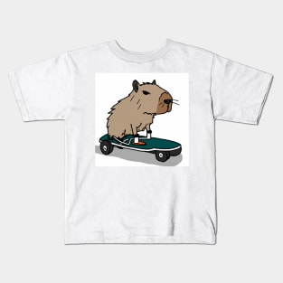 Capybara skateboard Kids T-Shirt